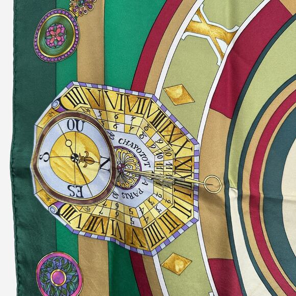 Hermes La Ronde des Heures/ Parmi les Fleurs Silk Scarf, Carre 90 - Picture 6 of 15
